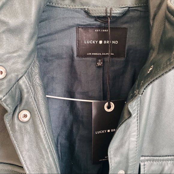 Lucky Brand Green Leather Jacket - Picture 3 of 4